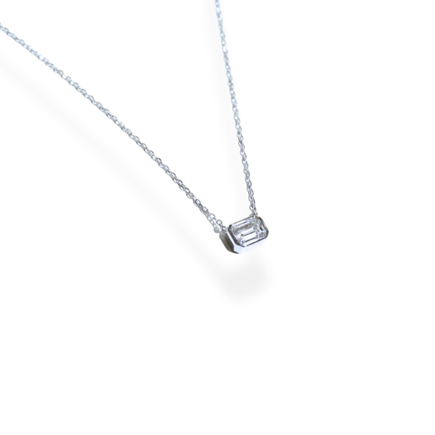 Moissanite Emerald Cut Pendant