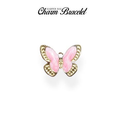 Charm Bracelet Charm - Rosa Mariposa