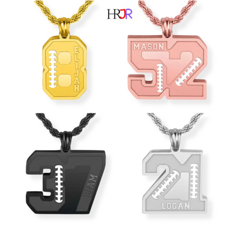 HR Junior: Personalized Football Number Necklace