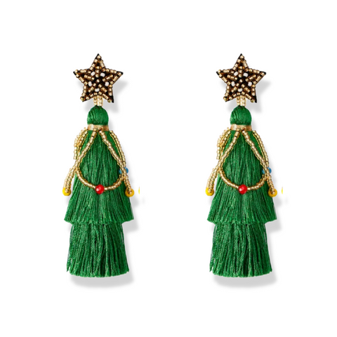 Christmas Tree Tassel Earring