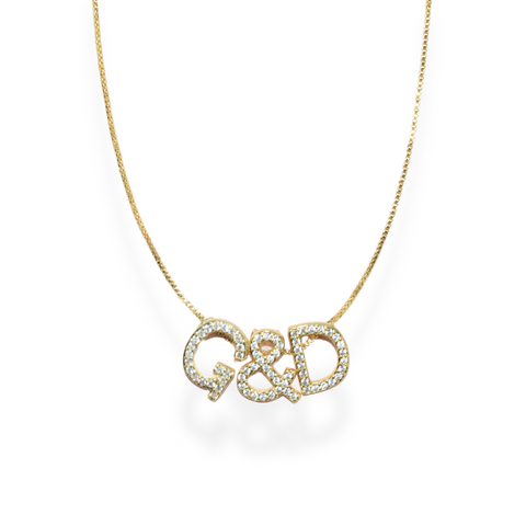 Cupid Initial Necklace Gold