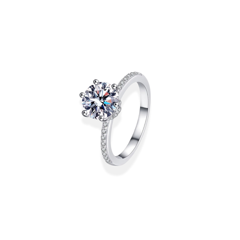 Moissanite Round Ring